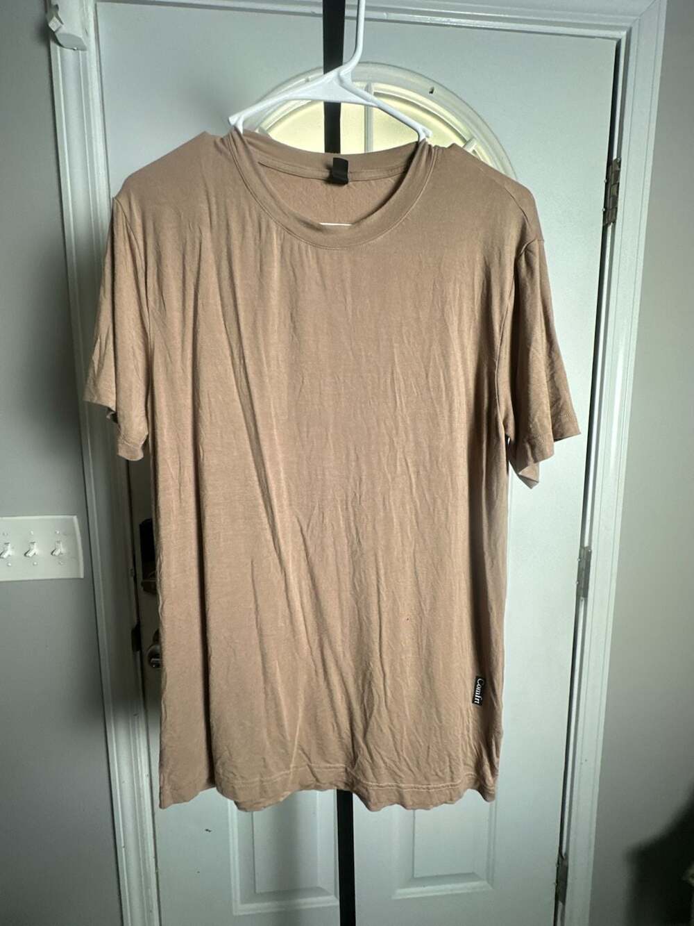 Comfort Short Sleeve Crew Neck T-Shirt Taupe Brown Size XS#991